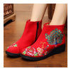 Peacock Vintage Beijing Cloth Shoes Embroidered Boots red - Mega Save Wholesale & Retail - 4