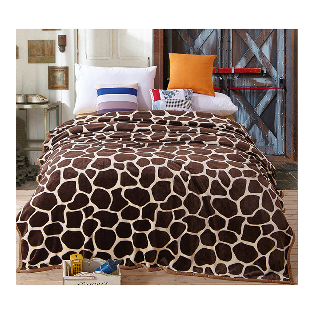 North European Cow Thick Mink Cashmere Flannel Blanket Throw Gift Child Single Queen   180x200cm - Mega Save Wholesale & Retail - 1