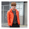 Light Thin Short Down Coat Man Hooded Fashionable   orange   S - Mega Save Wholesale & Retail - 2