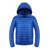 Light Thin Short Down Coat Man Hooded Fashionable   blue   S - Mega Save Wholesale & Retail - 1