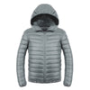 Light Thin Short Down Coat Man Hooded Fashionable   light grey  S - Mega Save Wholesale & Retail - 1