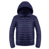 Light Thin Short Down Coat Man Hooded Fashionable   navy   S - Mega Save Wholesale & Retail - 1