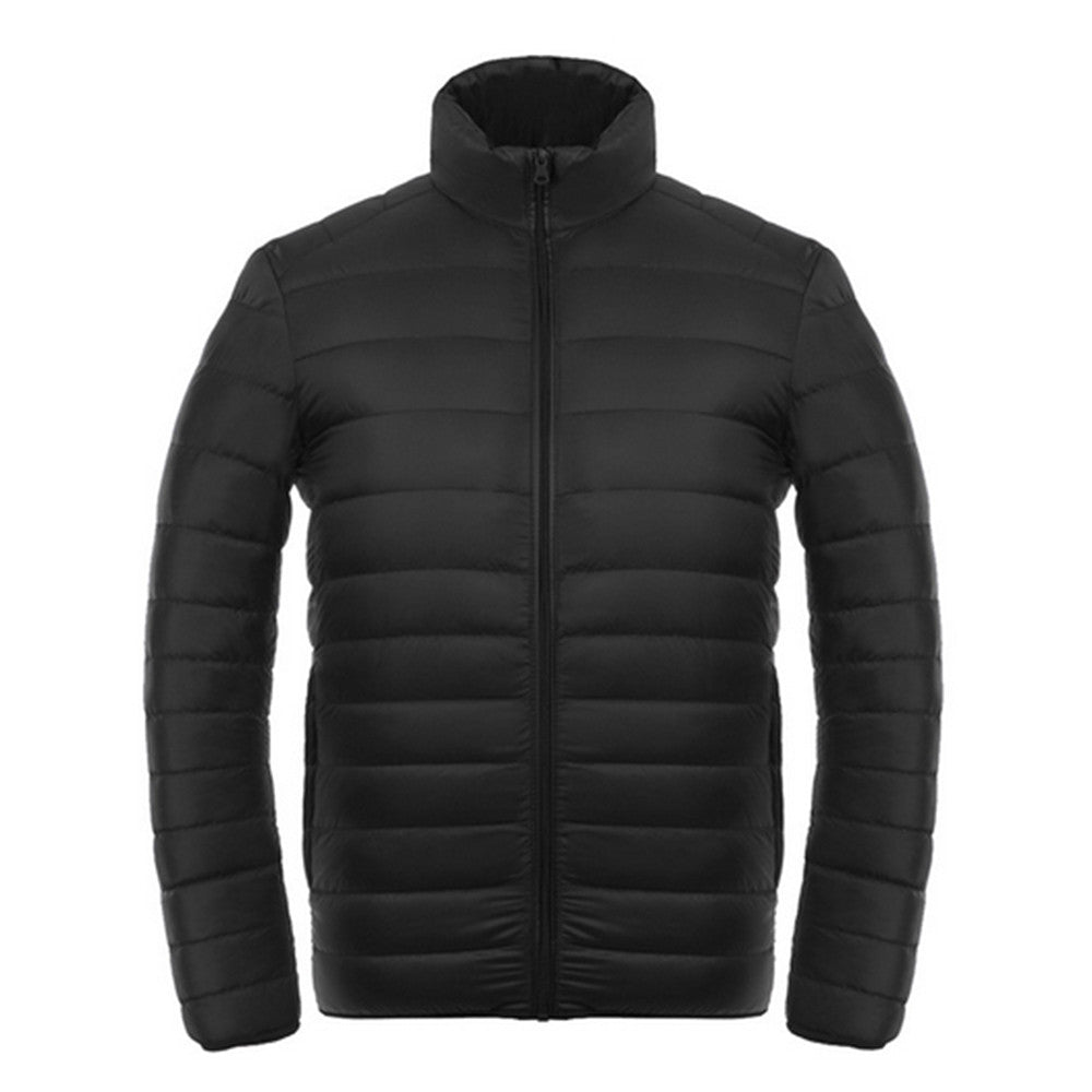 Light Thin Down Coat Man Stand Collar Winter Plus Size    black   S - Mega Save Wholesale & Retail - 1