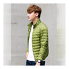 Light Thin Down Coat Man Stand Collar Winter Plus Size   green   S - Mega Save Wholesale & Retail - 2