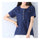 Cotton&Flax Short Sleeve T-shirt Loose Top Wear    blue   M - Mega Save Wholesale & Retail - 1