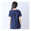 Cotton&Flax Short Sleeve T-shirt Loose Top Wear    blue   M - Mega Save Wholesale & Retail - 3