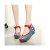 New Beautiful Woman Spring Embroidered Shoes High Heeled Shoes Old Beijing   jeans blue - Mega Save Wholesale & Retail - 3