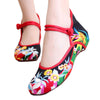 Chinese Embroidered Floral Shoes Women Ballerina Mary Jane Flat Ballet Cotton Loafer - Mega Save Wholesale & Retail - 1