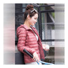 Woman Hooded Down Coat Short Thin Light Slim Plus Size    pink    S - Mega Save Wholesale & Retail - 2
