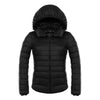 Woman Hooded Down Coat Short Thin Light Slim Plus Size   black    S - Mega Save Wholesale & Retail - 1
