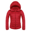 Woman Hooded Down Coat Short Thin Light Slim Plus Size   red    S - Mega Save Wholesale & Retail - 1