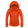 Woman Hooded Down Coat Short Thin Light Slim Plus Size   orange   S - Mega Save Wholesale & Retail - 1