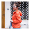Woman Hooded Down Coat Short Thin Light Slim Plus Size   orange   S - Mega Save Wholesale & Retail - 2