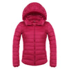 Woman Hooded Down Coat Short Thin Light Slim Plus Size   rose red    S - Mega Save Wholesale & Retail - 1