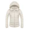 Woman Hooded Down Coat Short Thin Light Slim Plus Size   cream white   S - Mega Save Wholesale & Retail - 1