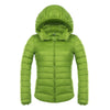 Woman Hooded Down Coat Short Thin Light Slim Plus Size   green   S - Mega Save Wholesale & Retail - 1