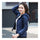Woman Hooded Down Coat Short Thin Light Slim Plus Size   navy   S - Mega Save Wholesale & Retail - 2