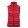 Down Coat Woman Short Slim Thin Light Plus Size Waistcoat   red    S - Mega Save Wholesale & Retail - 1