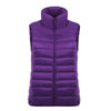 Down Coat Woman Short Slim Thin Light Plus Size Waistcoat   purple   S - Mega Save Wholesale & Retail - 1