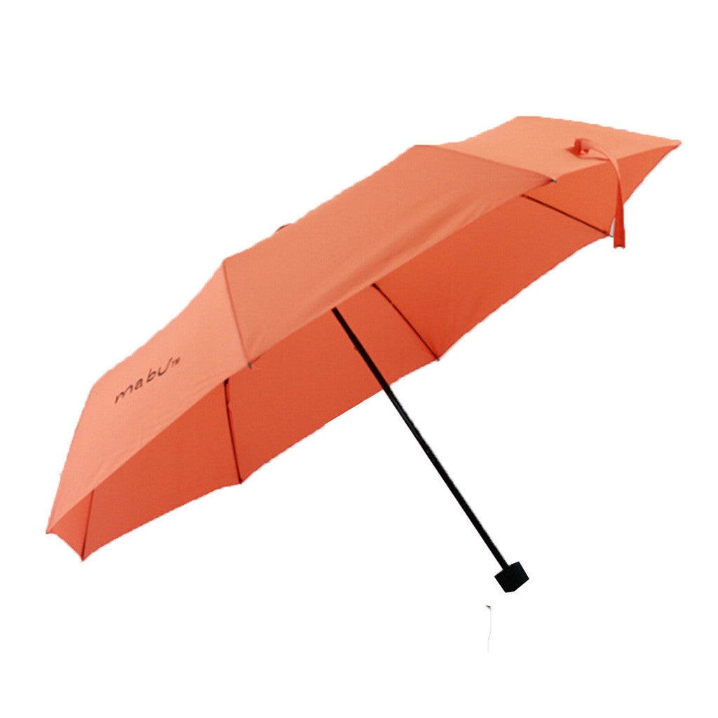 Pure Colour Folding Umbrella Compact Light weight Anti-UV Rain Sun Umbrella Black - Mega Save Wholesale & Retail - 7