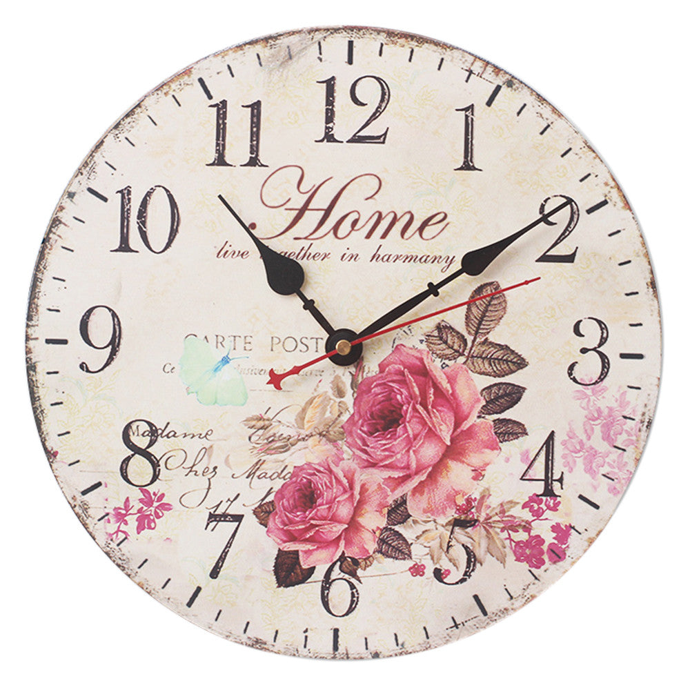 Hang Wall Clock Wooden Sildent Quartz  P - Mega Save Wholesale & Retail