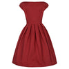 Woman Solid Color Bowknot Bubble Skirt Slim Dress  wine red   S - Mega Save Wholesale & Retail - 2