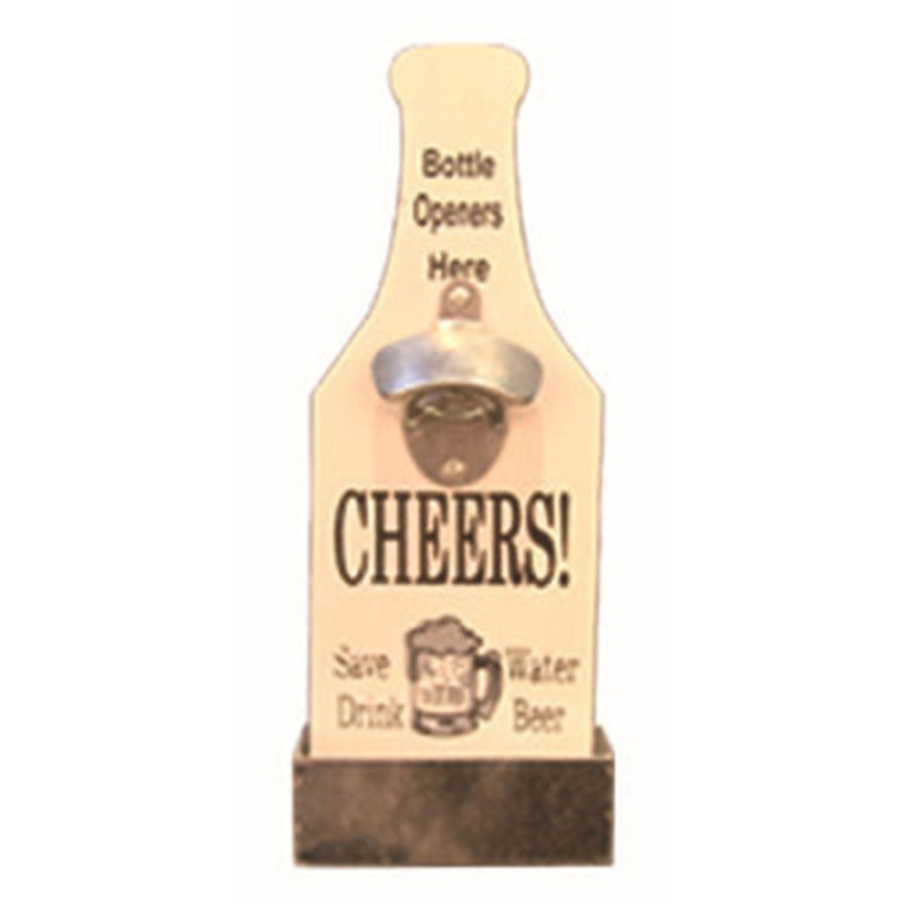 Vintage Beer Opener Wood Cafes Bar Wall Hanging Decoration    white - Mega Save Wholesale & Retail - 1