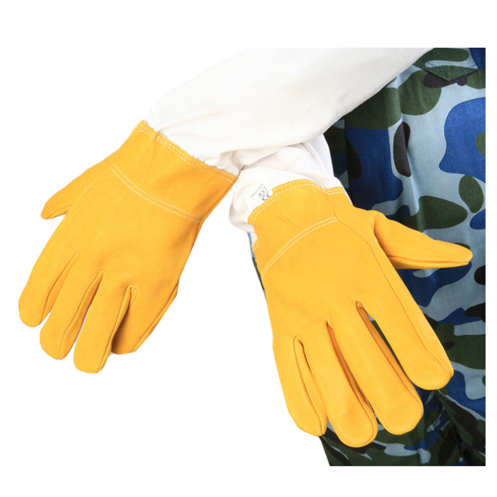 Yellow  Anti-bee Gloves Thick Sheepskin Beekeeping Equipment - Mega Save Wholesale & Retail