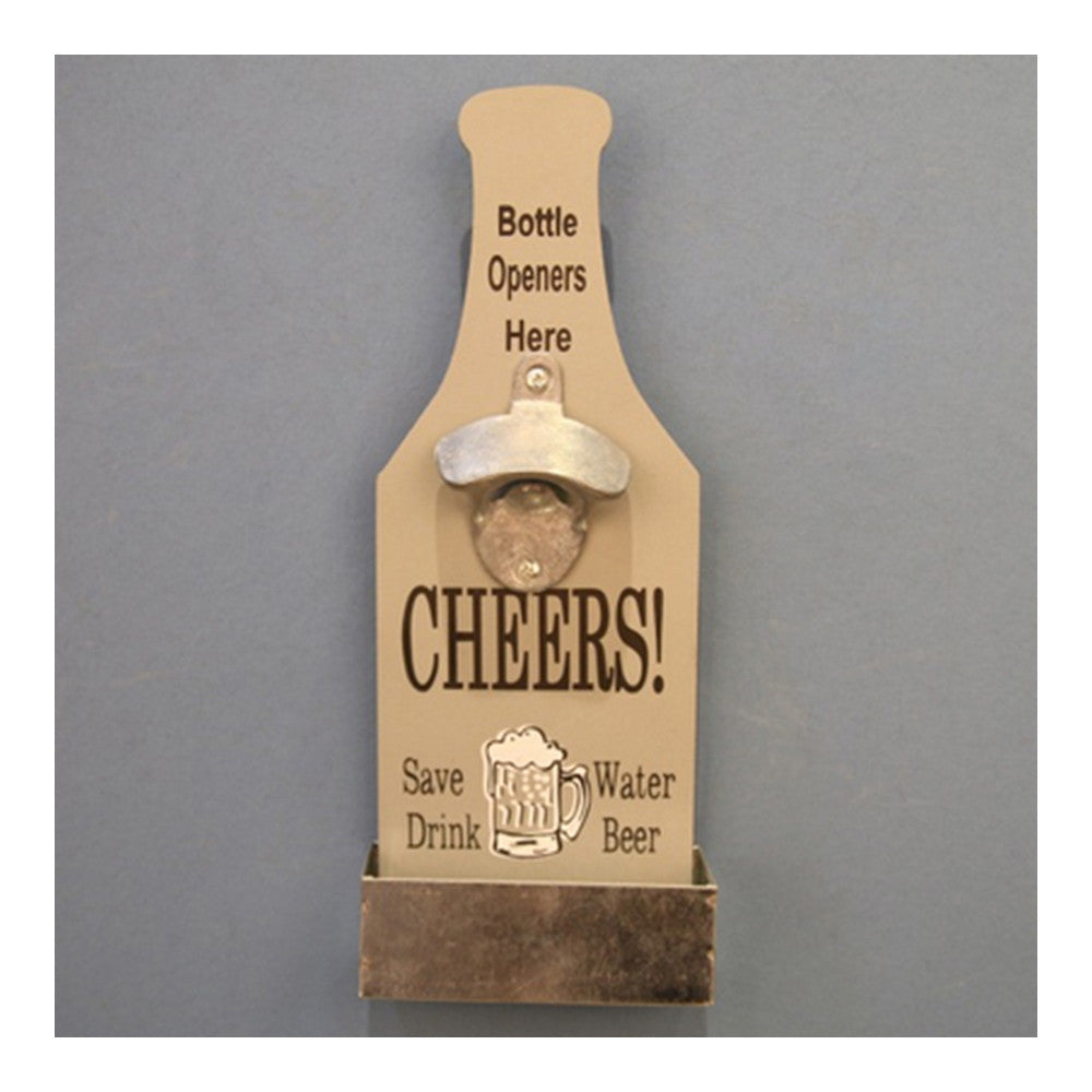 Vintage Beer Opener Wood Cafes Bar Wall Hanging Decoration    grey - Mega Save Wholesale & Retail - 1