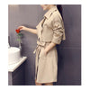 Woman Middle Long Wind Coat Casual Slim Plus Size   kahki   S - Mega Save Wholesale & Retail - 2