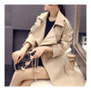 Woman Middle Long Wind Coat Casual Slim Plus Size   kahki   S - Mega Save Wholesale & Retail - 3