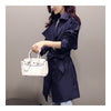 Woman Middle Long Wind Coat Casual Slim Plus Size   navy   S - Mega Save Wholesale & Retail - 2