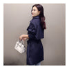 Woman Middle Long Wind Coat Casual Slim Plus Size   navy   S - Mega Save Wholesale & Retail - 4