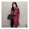 Woman Middle Long Wind Coat Casual Slim Plus Size   claret   S - Mega Save Wholesale & Retail - 1