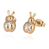 18K Gold Galvanized Austrian Zircon Ear Studs Ladybird   white - Mega Save Wholesale & Retail - 1