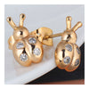 18K Gold Galvanized Austrian Zircon Ear Studs Ladybird   white - Mega Save Wholesale & Retail - 2