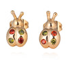 18K Gold Galvanized Austrian Zircon Ear Studs Ladybird   colorful - Mega Save Wholesale & Retail - 1