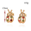 18K Gold Galvanized Austrian Zircon Ear Studs Ladybird   white - Mega Save Wholesale & Retail - 5