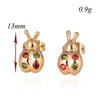 18K Gold Galvanized Austrian Zircon Ear Studs Ladybird   colorful - Mega Save Wholesale & Retail - 5