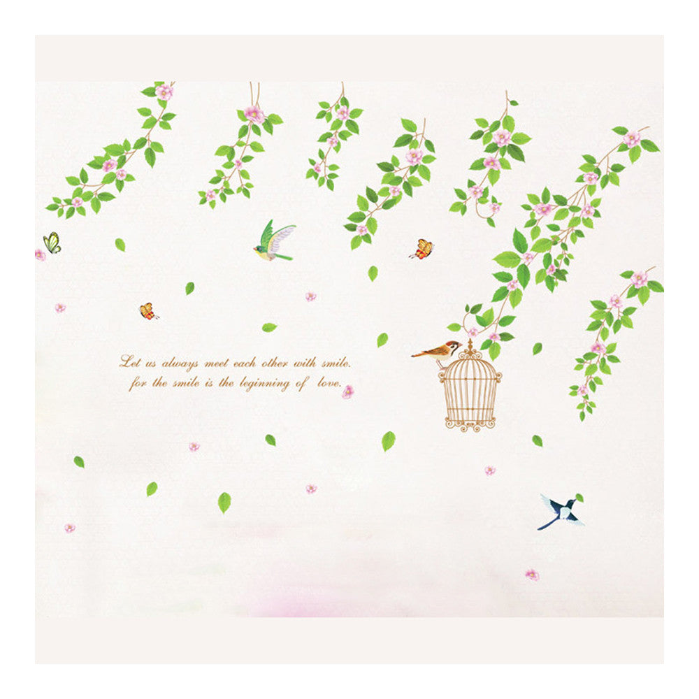 Wallpaper Wall Sticker Village Style Bird Flower - Mega Save Wholesale & Retail - 1