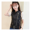 Woman Faux Leather Biker Waistcoat Sleeveless Coat    S - Mega Save Wholesale & Retail - 1