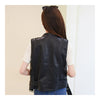 Woman Faux Leather Biker Waistcoat Sleeveless Coat    S - Mega Save Wholesale & Retail - 4