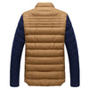 Cotton Coat Hoodied Splicing Warm Contrast Color  dark blue   M - Mega Save Wholesale & Retail - 2