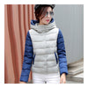 Thin Light Down Coat Woman Hooded Slim Short   grey   M - Mega Save Wholesale & Retail - 1