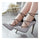 Cross Lace-up Chromatic Color Thin High Heel Low-cut Thin Shoes Pointed   grey - Mega Save Wholesale & Retail - 2