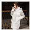 Woman Winter Thick Warm Middle Long Down Coat   grey white   S - Mega Save Wholesale & Retail - 1