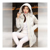 Woman Winter Thick Warm Middle Long Down Coat   grey white   S - Mega Save Wholesale & Retail - 3