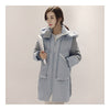 Woman Winter Thick Warm Middle Long Down Coat   blue   S - Mega Save Wholesale & Retail - 1