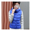 Thin Light Down Coat Woman Hooded Slim Short   blue   M - Mega Save Wholesale & Retail - 1