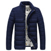 Cotton Coat Hoodied Splicing Warm Contrast Color  dark blue   M - Mega Save Wholesale & Retail - 1